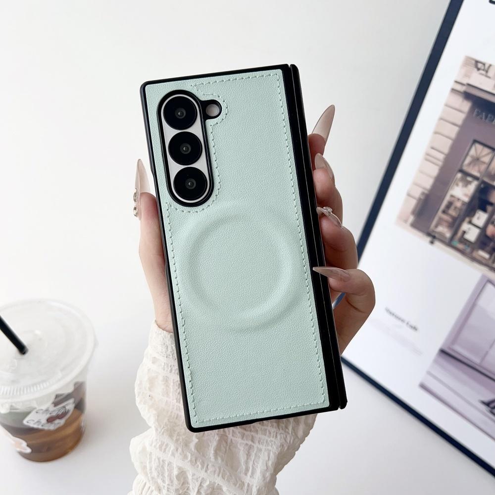 

Luxury Leather Matte Shockproof Case for Samsung Galaxy Z Fold 7 6 5 4 3 fold7 Zfold Magnetic Wireless Charging Business Cover Galaxy Z Fold3 5G