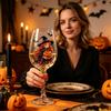 Unique Cup Halloween Wine Glass, Spooky Ghost Cat Witch Pumpkin Drinking Glass for Artistic Kitchen Drinkware Wines, Cocktails, Spirits, Holiday