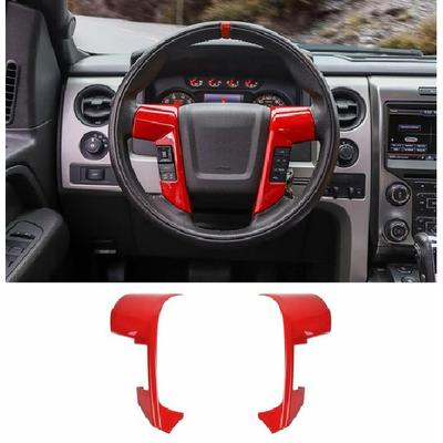 For F150 Steering Wheel Bezel Decorative Trim Cover for F150 Raptor 09-2014 Red