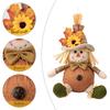Thanksgiving Scarecrow Doll Pendant Maple Leaf Straw Hat Dwarf Doll Home Plush Decorative Ornament Thanksgiving Party Decor Gift