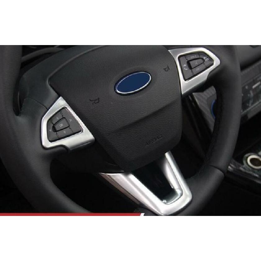For Ford Focus ST RS 2015-2018 Matte Silver Steering Wheel Button Cover Trim 3PC