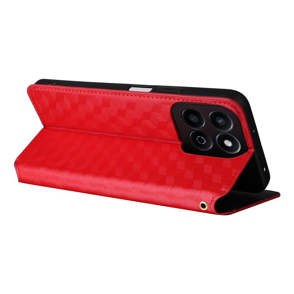 For Honor X7c 5G/X7c 4G/200 Smart 5G/Play 60 Plus 5G/Play 9T Case Rhombus Imprint PU Leather Phone Wallet Cover
