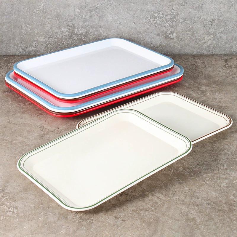 Melamine Rectangular Serving Tray for Cups, Bread, and Cake