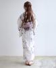 Yukata Set and in with a Variegated Weave Kokiku One Size Fits [KYOETSU] Women's 4-Piece (Yukata, Obi, Underwear, Geta) Off-White (Size AB, 7.