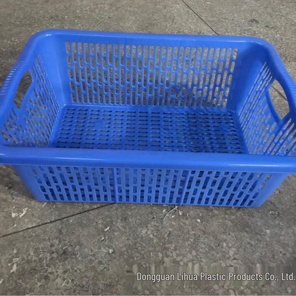 Sturdy Square Plastic Sorting and Draining Basket for E-commerce and Warehouse