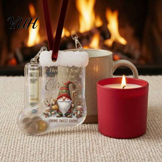 Christmas Party Gift for Friends Cash Stocking, Money Holder Hanging Ornament, Unique Funny Stocking Ornament Xmas Tree Decoration Reusable