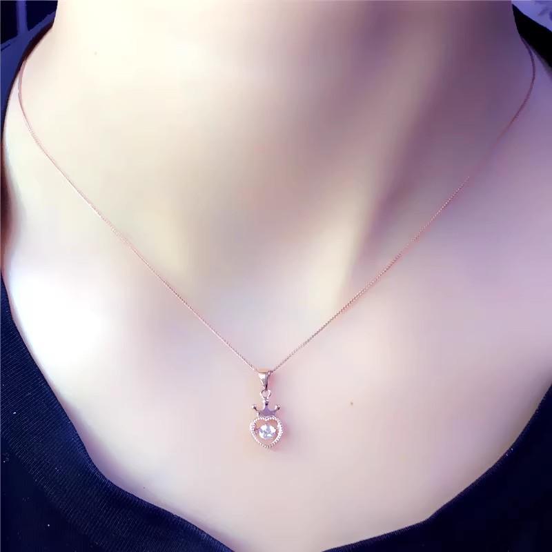 Exquisite Russian Purple Gold Shiny And Smart Radish Peach Heart Pendant Rose Gold Plated Crown Love Pendant Jewelry
