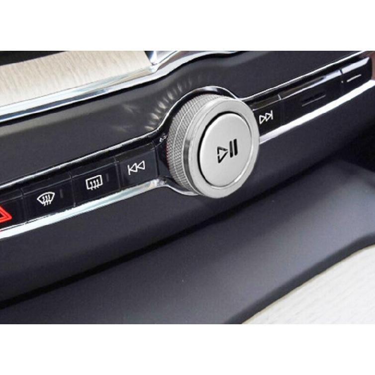 For Volvo XC90 2016- Silver Aluminium Car Volume Switch Button Cover Ring