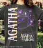 Agatha All Along 90s Graphic Style Tee, Vintage M4rvel Witch Magic Shirt, Retro Purple Sorceress Streetwear, Spooky Season Gift