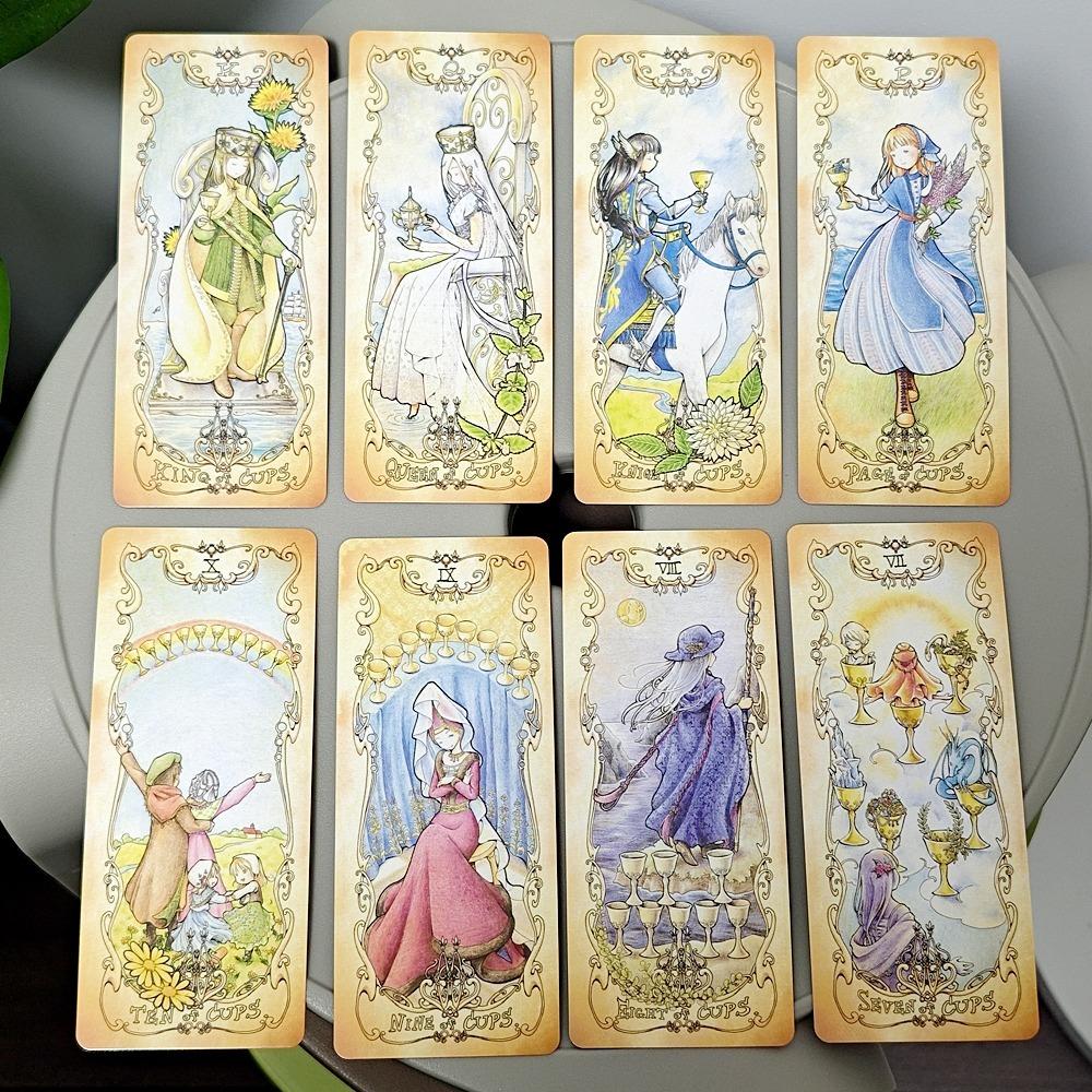 Low Scare Tarot 12*5,5 cm 78 stk Kort Legg til The Language of Flowers i hemmelighet Japansk anime-stil tegneserie-tarotkort