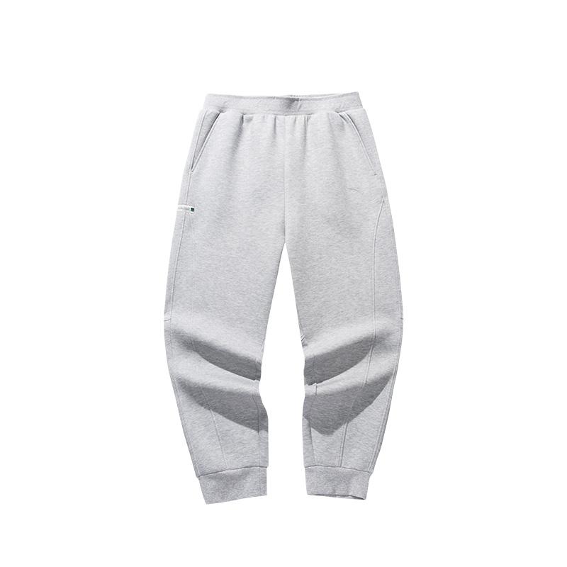 

Anta Comfortable Casual Simple Cuffed Loose Knit Sports Pants Men bottoms Gray Heather-Gray 152518308-3 S