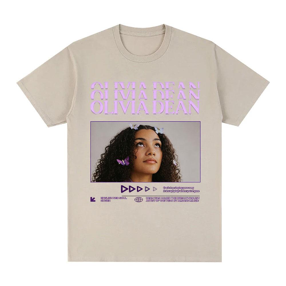 Olivia Dean Graphic Print Tshirt 100 Cotton Tees Hip Hop Women and Unisex Casual Soft Streetwear Fashion Oneck Adult Tops Summer