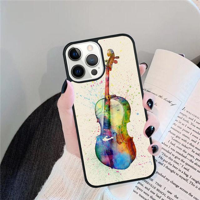 Musical Cello Violin Coque Shell For iPhone 17 Air 15 16 14 13 12 Pro Max 11 Pro Max Plus Phone Case Cover