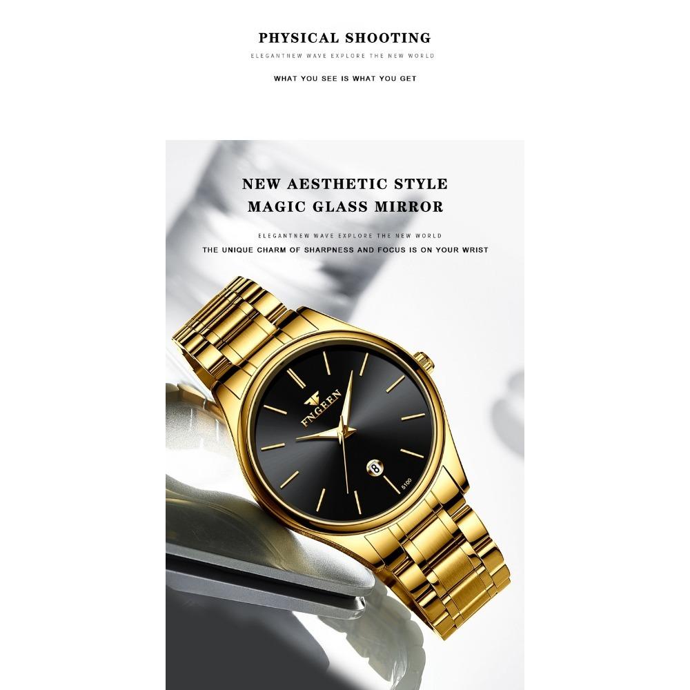 Men's Watch Brand Light Luxury Stainless Steel Calendar Waterproof Men's Business Leisure Fashion Quartz Watch