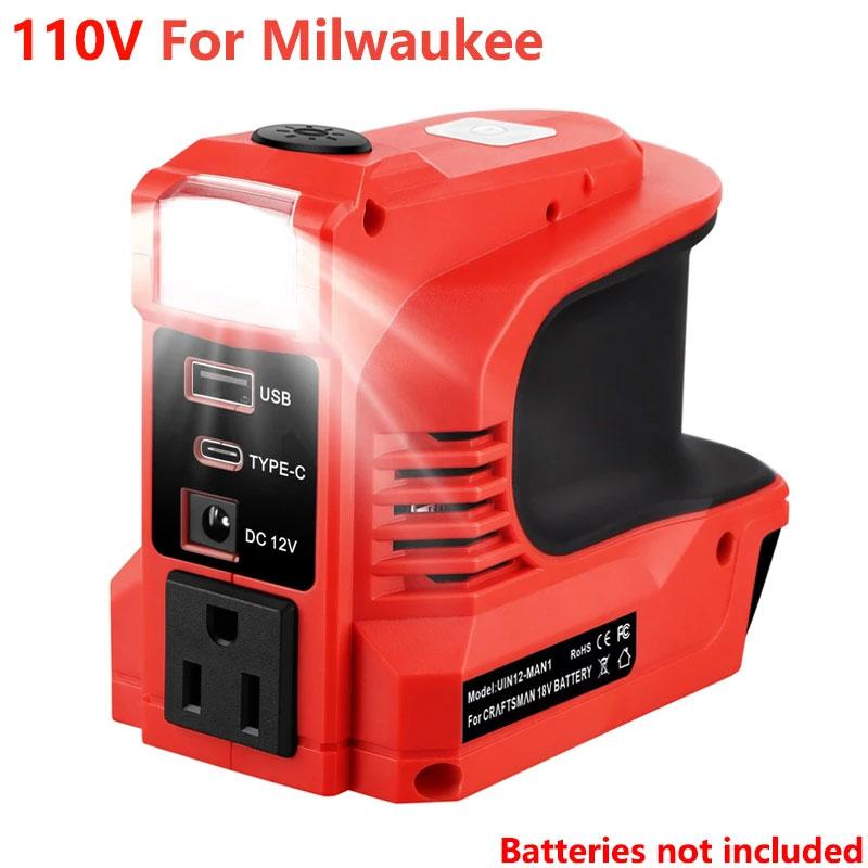Wechselrichter Konverter 180W Power Inverter Für Dewalt Für Makita/Bosch/Milwaukee 18V Akku Mit LED-Licht Inverter Stromstation