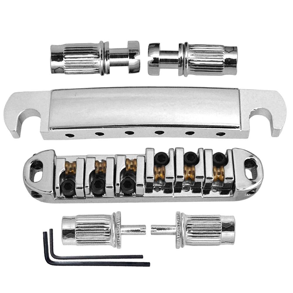 6 String Roller Saddle Bridge Metal Electric Guitar Bridge  Electric Guitar серебряный