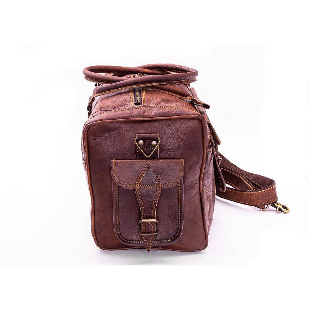 Leder Reisetasche Duffle Gym Herren Vintage Gepäck Übernachtung Wochenende