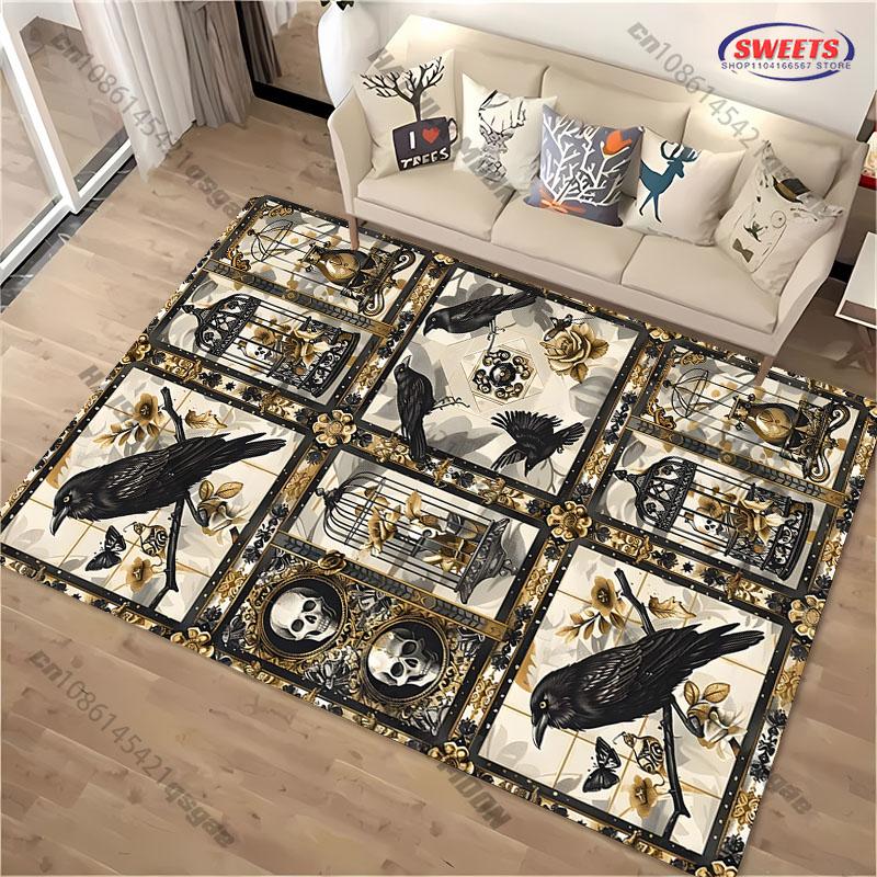 3D Skeleton Crew Printed Carpet Bedroom Living Room Sofa Study Large Area Non Slip Rug Gift Floor Mat for Son Husband Multi Size