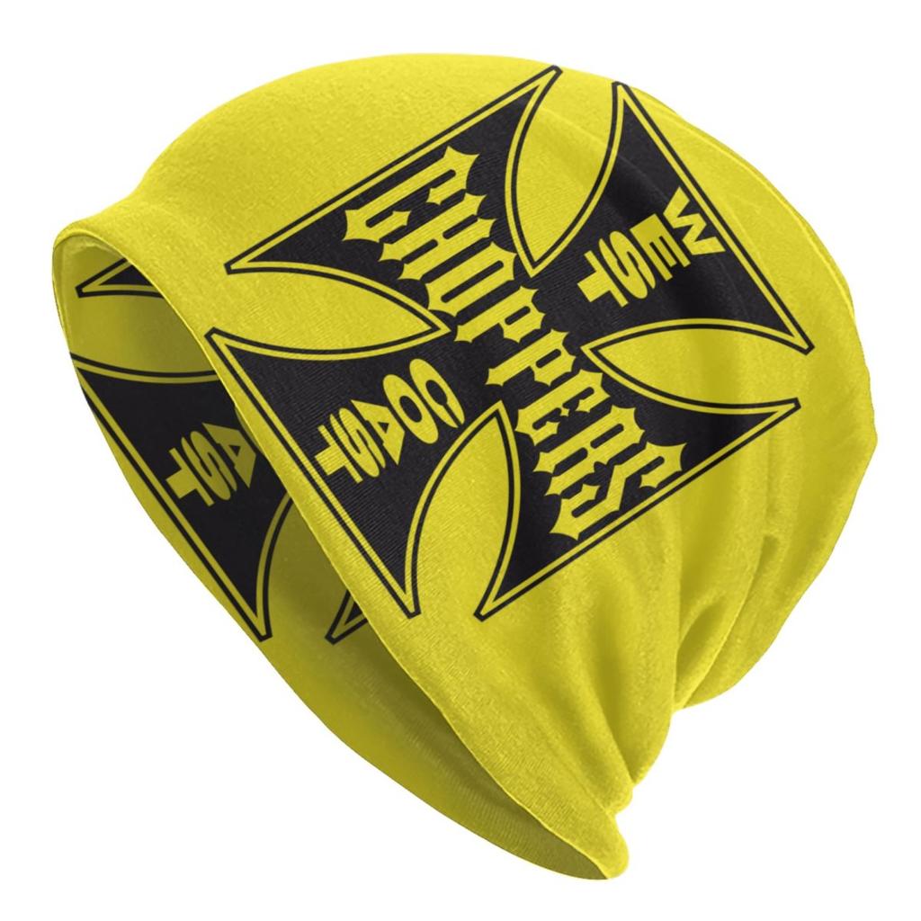 Custom West Coast Iron Cross Choppers Skullies Beanies Caps Winter Knitted Hat Unisex Women Cool Adult Bonnet Hats Outdoor Ski Cap
