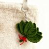 Woven Keychain Handmade Pomelo Leaf Design Lucky Charm Keychain Hand-Crocheting Decorative