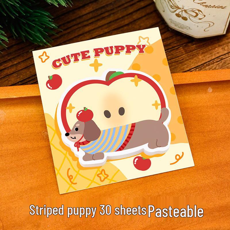 Irregular Shaped Cute Sausage Dog Sticky Notes - Tearable, Strong Adhesive Cartoon Style