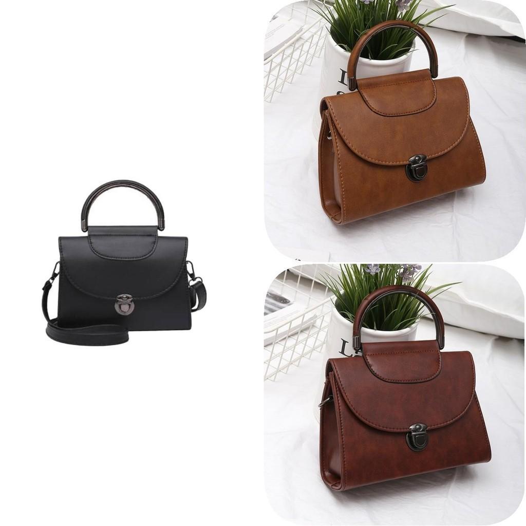 Trendy Lock Closure Pu Leather Handbag 2024 Versatile Commuting Urban Fashion