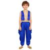 Dětský arabský cosplay kostým Sada Volná vesta Saténové dhoti kalhoty Elastický pas Široké kalhoty Halloweenský převlek