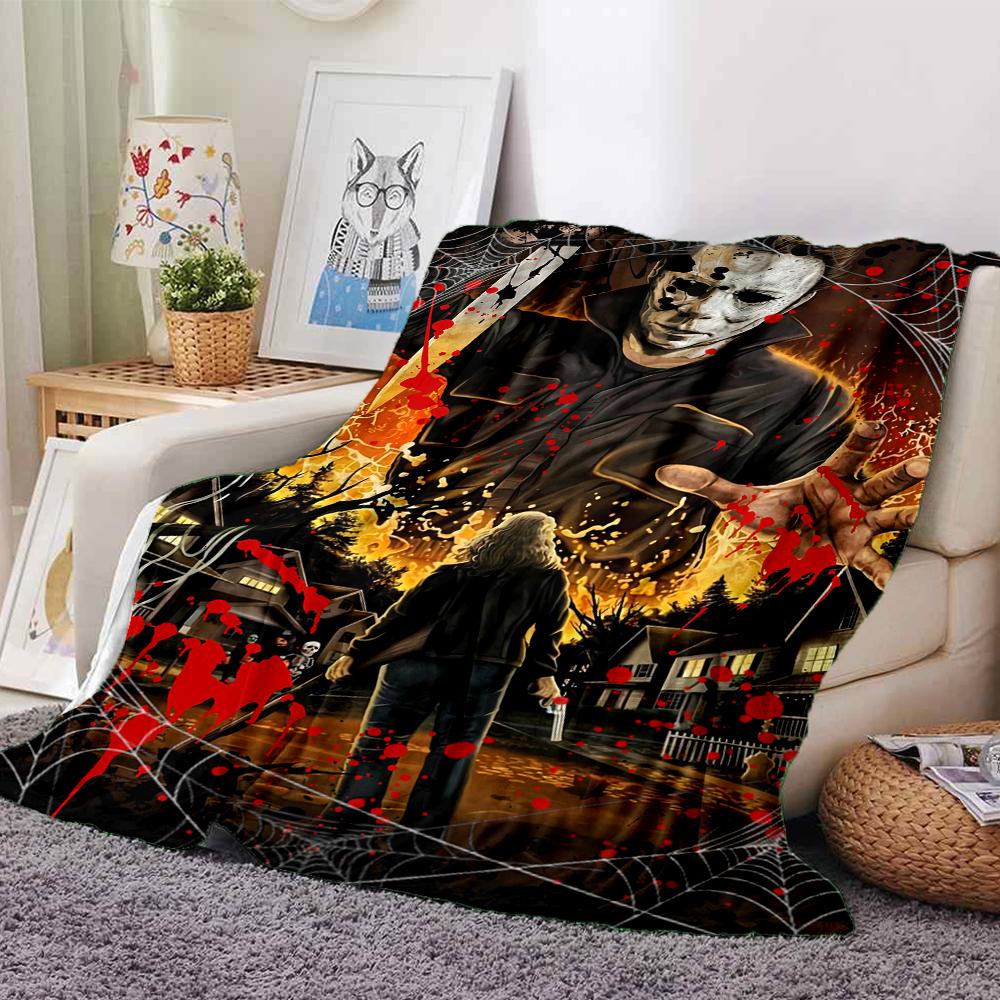 Halloween Horror Night Blanket Soft Throw Blanket For Home Bedroom Bed Sofa Travel Office Solid Christmas Blanket