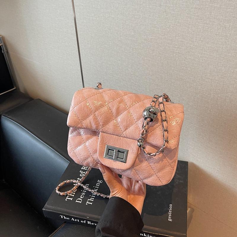 \ Rhombus Small Bag Women's Spring Summer New Trendy Fashion Chain Small Square Bag Casual One Shoulder Crossbody