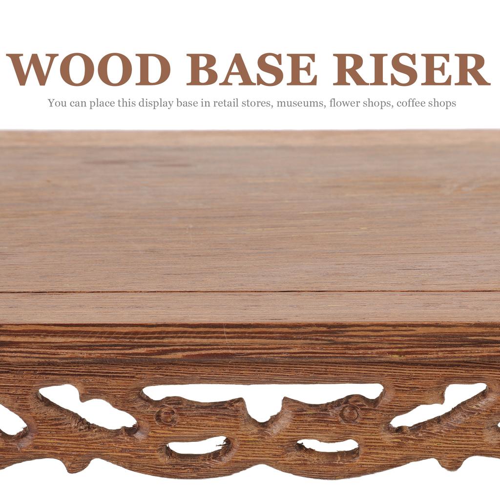 Wood Base Vintage Style Thick Solid Wood Handicraft Base for Vase Statue Display Flowerpot Incense Burner Crafts Display Stand