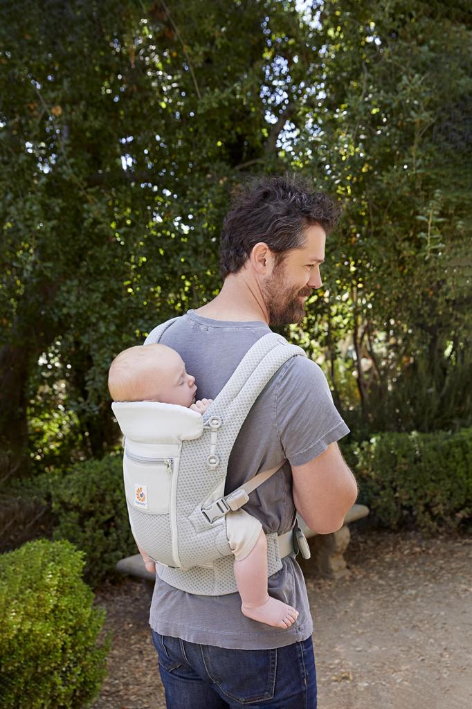 Ergobaby ADAPT SoftFlex Baby Pearl pro miminka 0 měsíců a Prodyšná síťovina CREGBCASFMGRY Nosítko, Šedé, nahoru, Materiál,