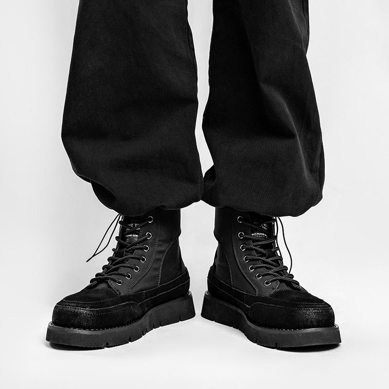 ins Hong Kong style winter Martin boots men's high-top shoes Japanese locomotive tooling short boots shoes