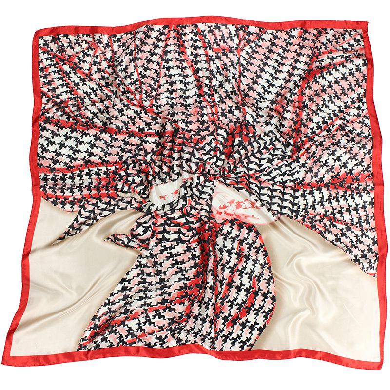 

Высококачественные роскошные шелковые шарфы, повязка на голову, шарфы, шейный шарф для женщин, шелковый шарф с цепочкой, женская декоративная шаль 90*90cm