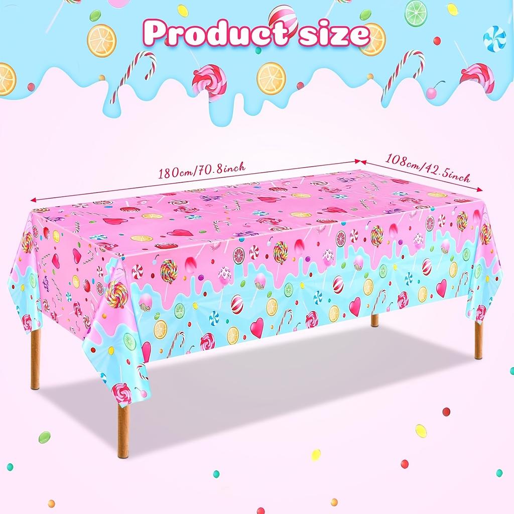 1 Piece of Colorful Candy Themed Disposable Tablecloth