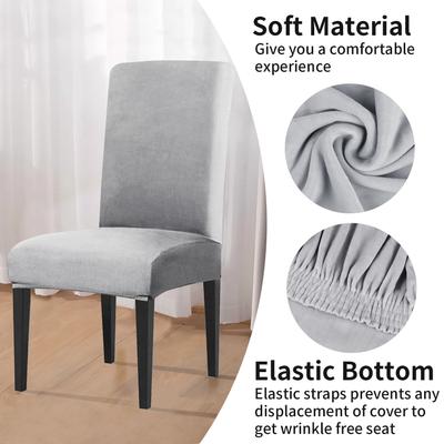 4/8Pcs Velvet Fabric Chair Cover Super Soft Parsons Chair Covers For Dining Room Luxurious Office Seat Cases Stretch For Banquet