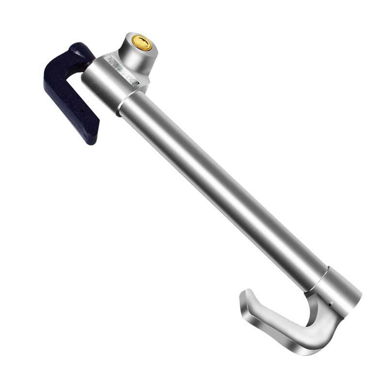 Steering Wheel & Throttle/Clutch Lock: Three-Section Double Hook Lock for Trucks & Buses.