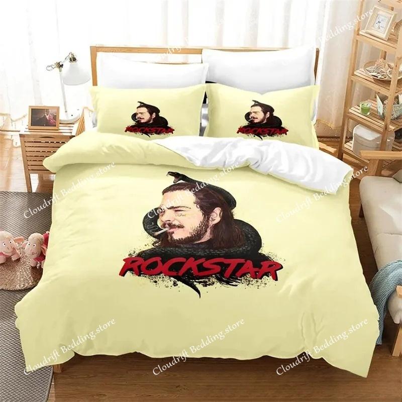 Nuova Copripiumino Stampa 3D P-Post M-Malone Stagione Unica Set Biancheria da Letto Piumone Morbido Copripiumino e Federe Singolo_Doppio_Queen