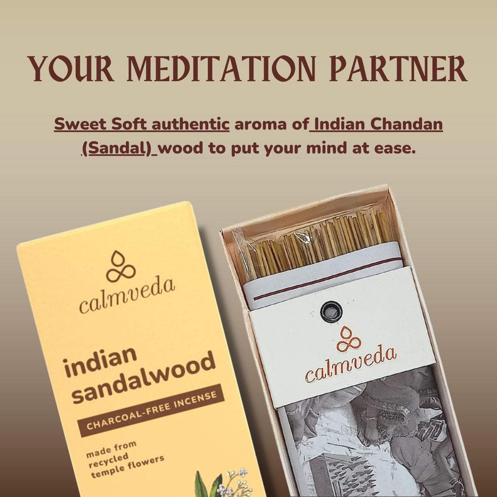 Indian Sandalwood Incense Sticks - 80 Incense Sticks
