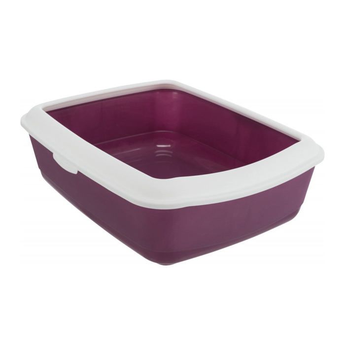 Bac à litière gris foncé avec rebord 37 x 47 x 15 cm pour chats - Trixie