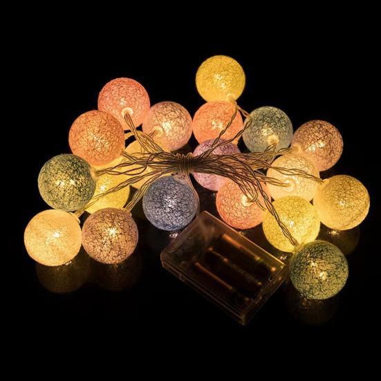 Cotton Ball String Light Waterproof Battery Powered 10/20/40 LEDs Christmas Wedding Halloween Holiday Party Decorative Fairy Lamp
