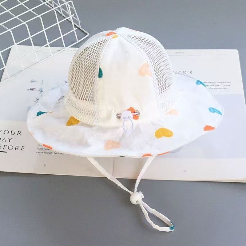 

Baby Sun Hat for 3-24 Months | Summer Thin Wide Brim Fisherman Cap | Cartoon Adjustable UV Protection Sun Hat for Boys & Girls Colorful Heart Semi