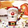 Creative Hand-painted Ceramic Mug Large-capacity Cartoon Mug Cute Water Mug Couple Santa Claus Mug