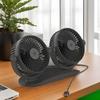 Portable Car Fan Double Head Car USB Fan Strong Wind Low Noise Cooling Device 360-Degree Rotation Dashboard Accessories For
