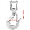 Walfront 304 Stainless Steel Swivel Lifting Hook with 650kg/1000kg WLL, Silver, 13.56.5cm/5.312.56in (650KG), 15.58.5cm/6.13.35in(1000kg), 258g458g,