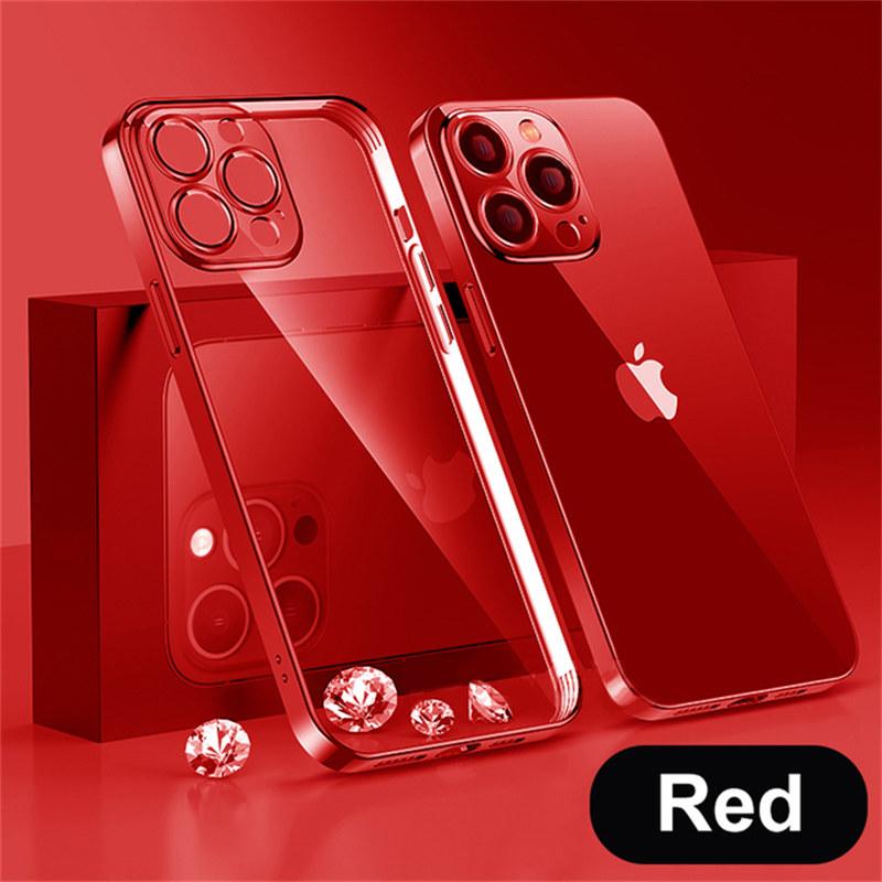 Luxuxy Plating Transparent Case For iPhone 15 14 13 12 11 Pro Max Shockproof Soft Silicagel Cover X XR XS 8 7 6 Plus SE Accessories