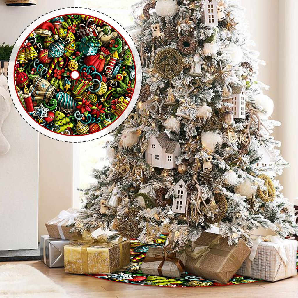 Christmas Tree Bottom Decoration Christmas Tree Surround Cartoon Print Christmas Tree Bottom Decoration Tree Skirt