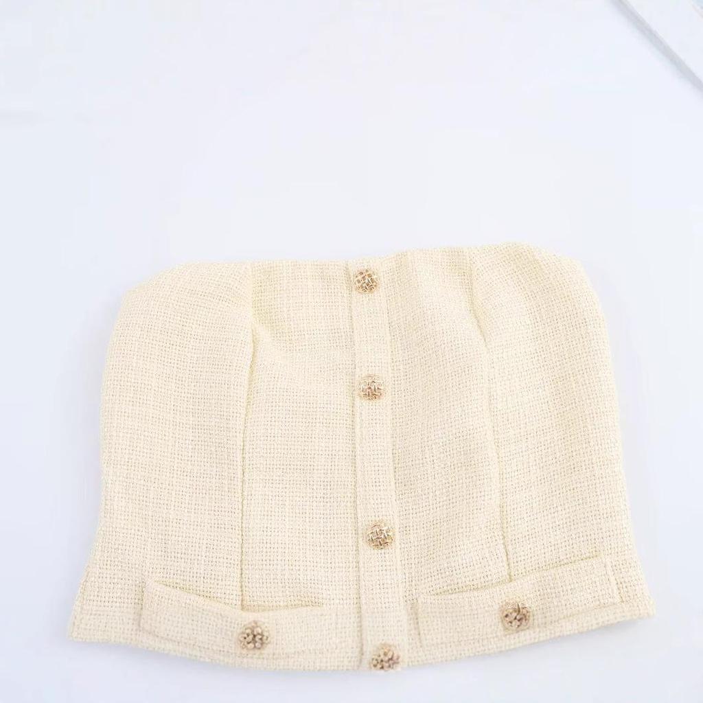 2025 Spring Women's European & American Fashion Strapless Slim-Fit Knit Dress