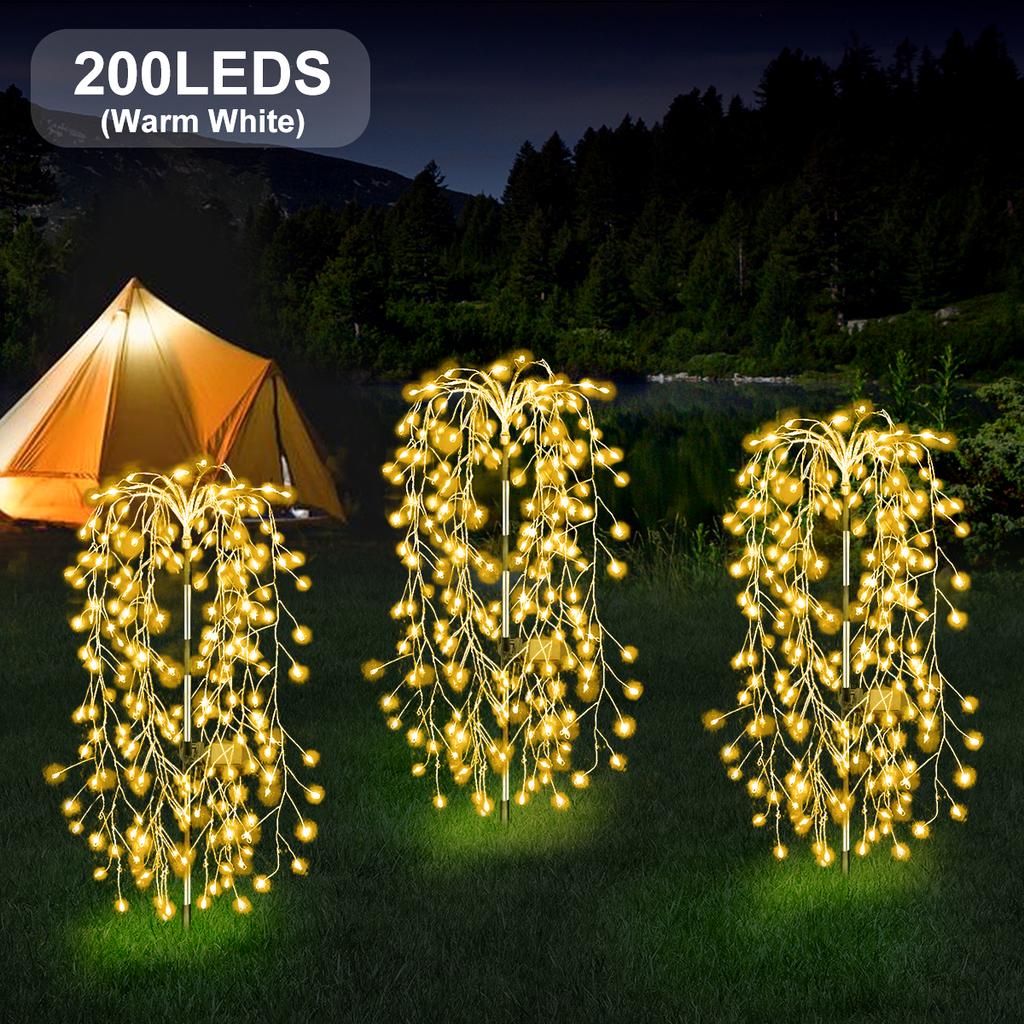 200/120LED Outdoor Solar Fireworks Lighting Decor Led Light Fairy Lights Ramadan Lamp Waterproof String Lights for Courtyards