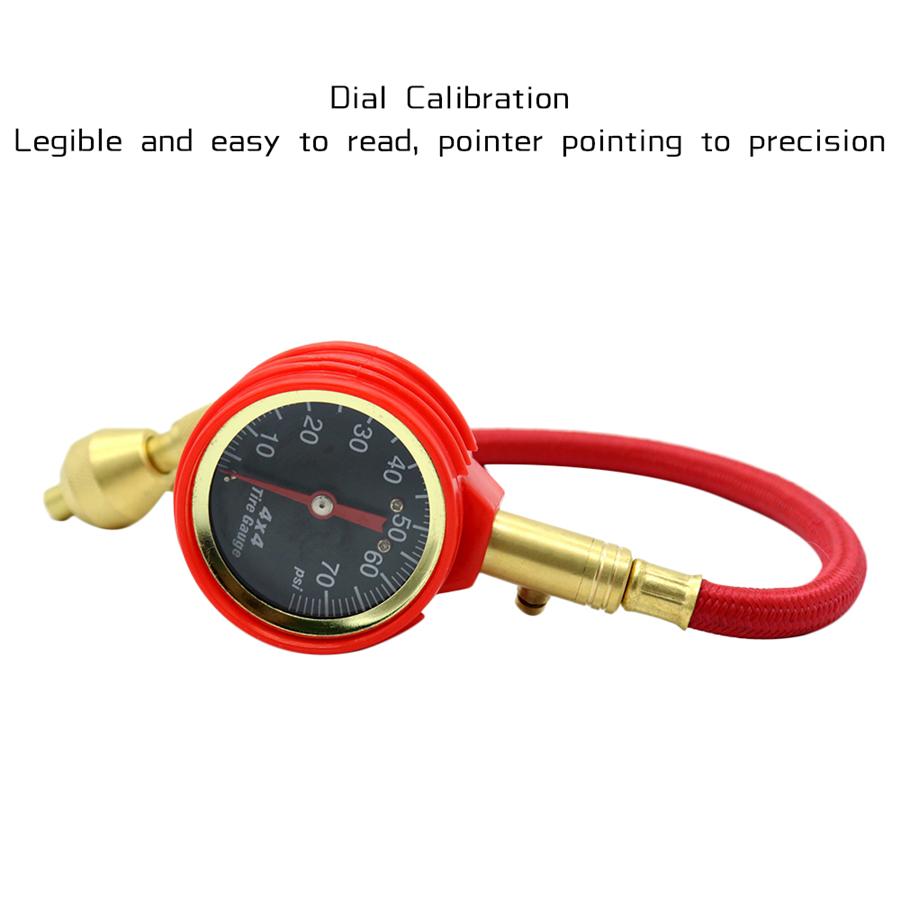 0-75PSI Tyre Deflator Rapid Tire Air Pressure Gauge Pointer Type Dial Valve Tool