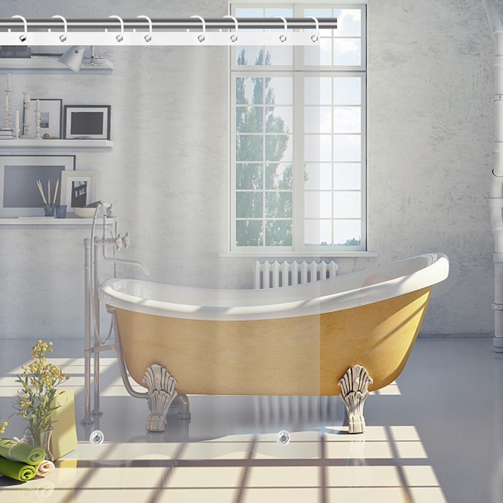 180-230Cm Duschvorhänge Wasserdicht Schwerlast Dickes Gewebe Badvorhang Für Hotel Badezimmer Badewanne Einfarbig Weiß Privatsphäre Abdeckung